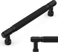 Matte Black Knurled Cabinet Pulls 5 in 10 Pack - Solid Knurled Grip