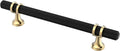 Matt Black and Gold Cabinet Pulls 5 in Hole Centers - 10 Pack