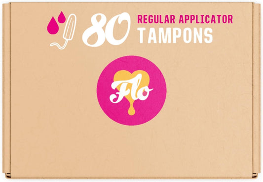 Flo Organic Cotton Applicator Regular Tampons for Comfort