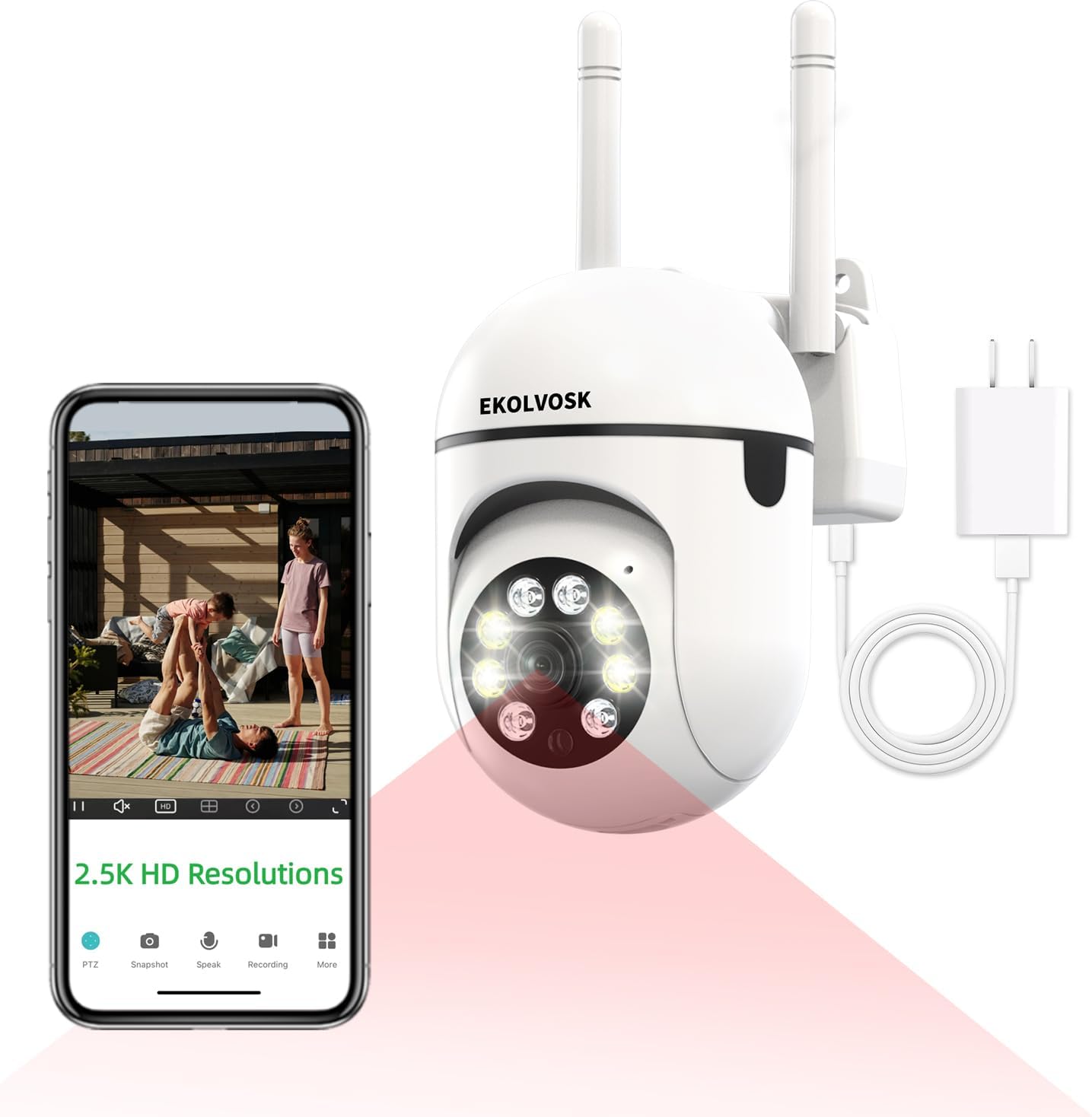 24/7 Pan/Tilt WiFi Security Cam with Color Night Vision