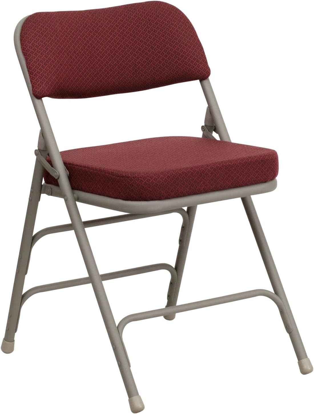 Premium Curved Folding Chairs - 4 Pack Burgundy Fabric Seating