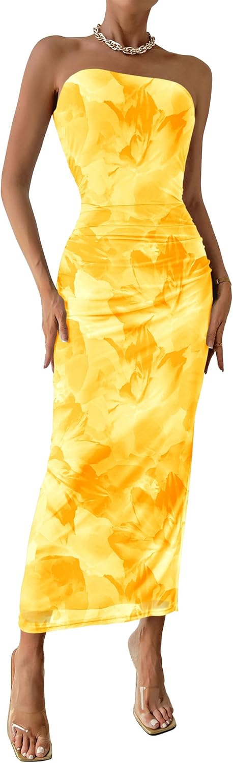 PRETTYGARDEN Women's Summer Maxi Bodycon Dress with Slit
