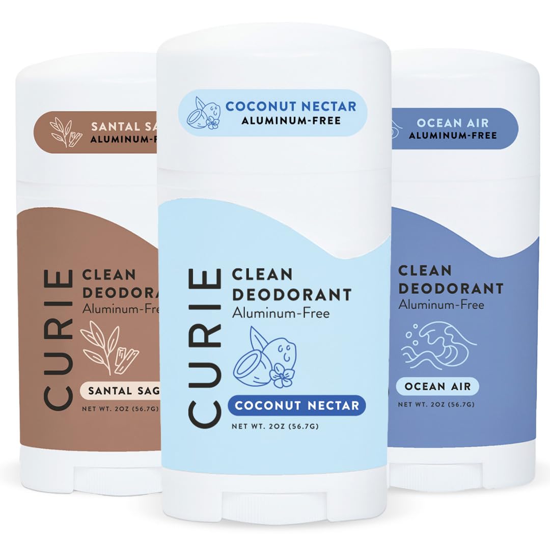 Curie Natural Deodorant Stick Trio - Calm & Cool Scents
