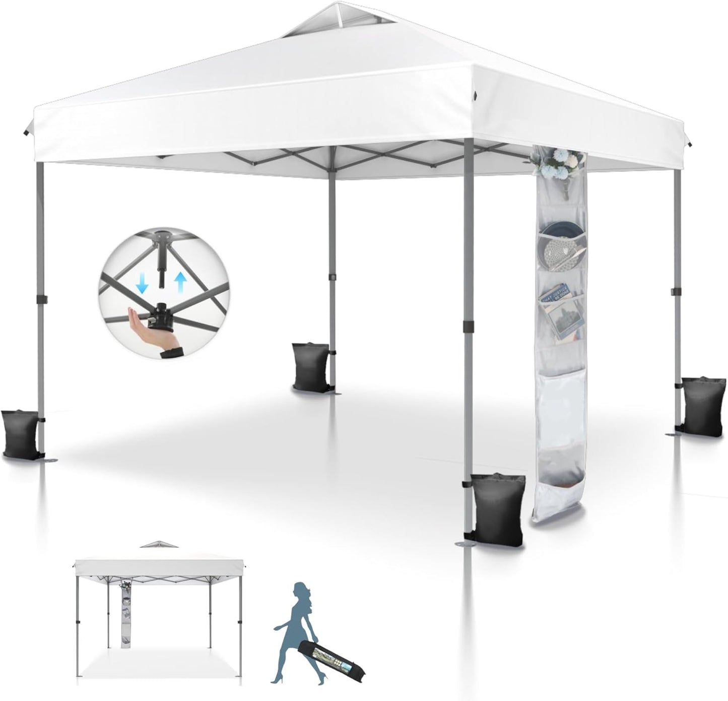 MFSTUDIO 10x10 Pop Up Canopy Tent for Easy Outdoor Setup