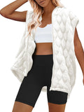 Womens Oversized Puffer Vest Hooded Quilted Zip-Up - Cozy Layer