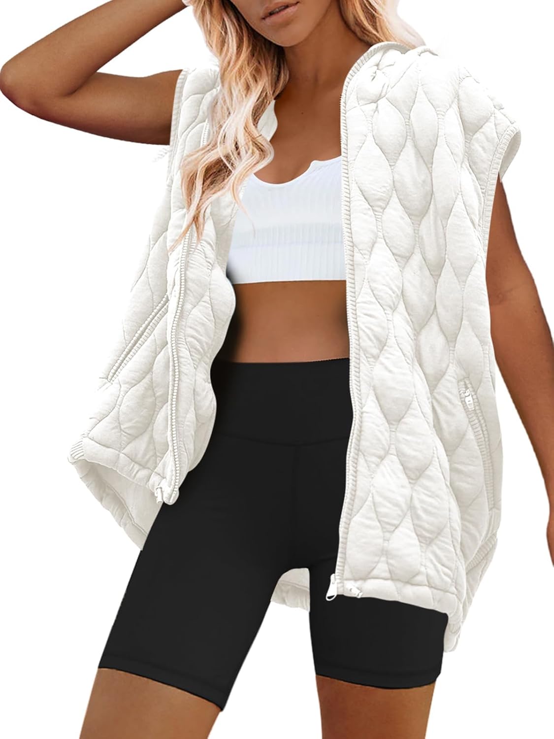 Oversized Puffer Vest for Women - Stylish Quilted Jacket