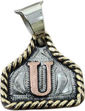 Custom Handmade Cow Tag Western Necklace with Copper Initial sizes