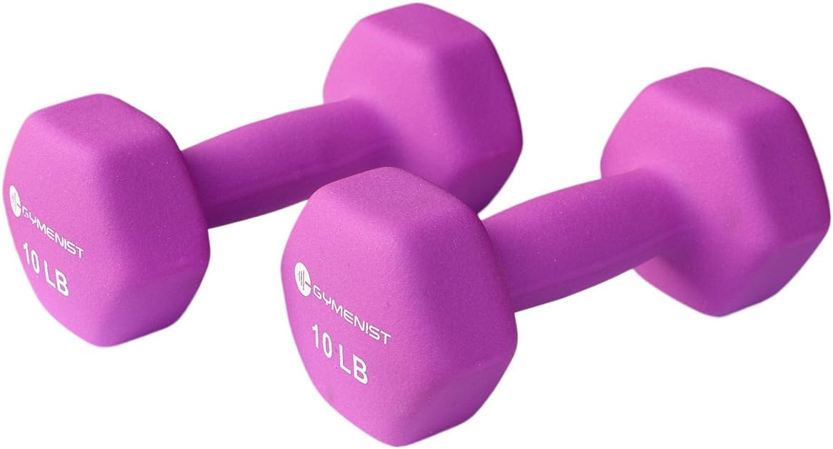 GYMENIST Pair of Neoprene Coated Dumbbells for Comfortable Grip