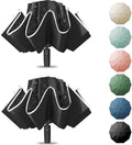 Large Windproof Travel Umbrella - Reverse Folding, Automatic 45.6in
