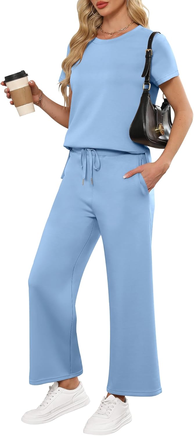 ANRABESS Women 2 Piece Lounge Sets for Summer Travel Comfort