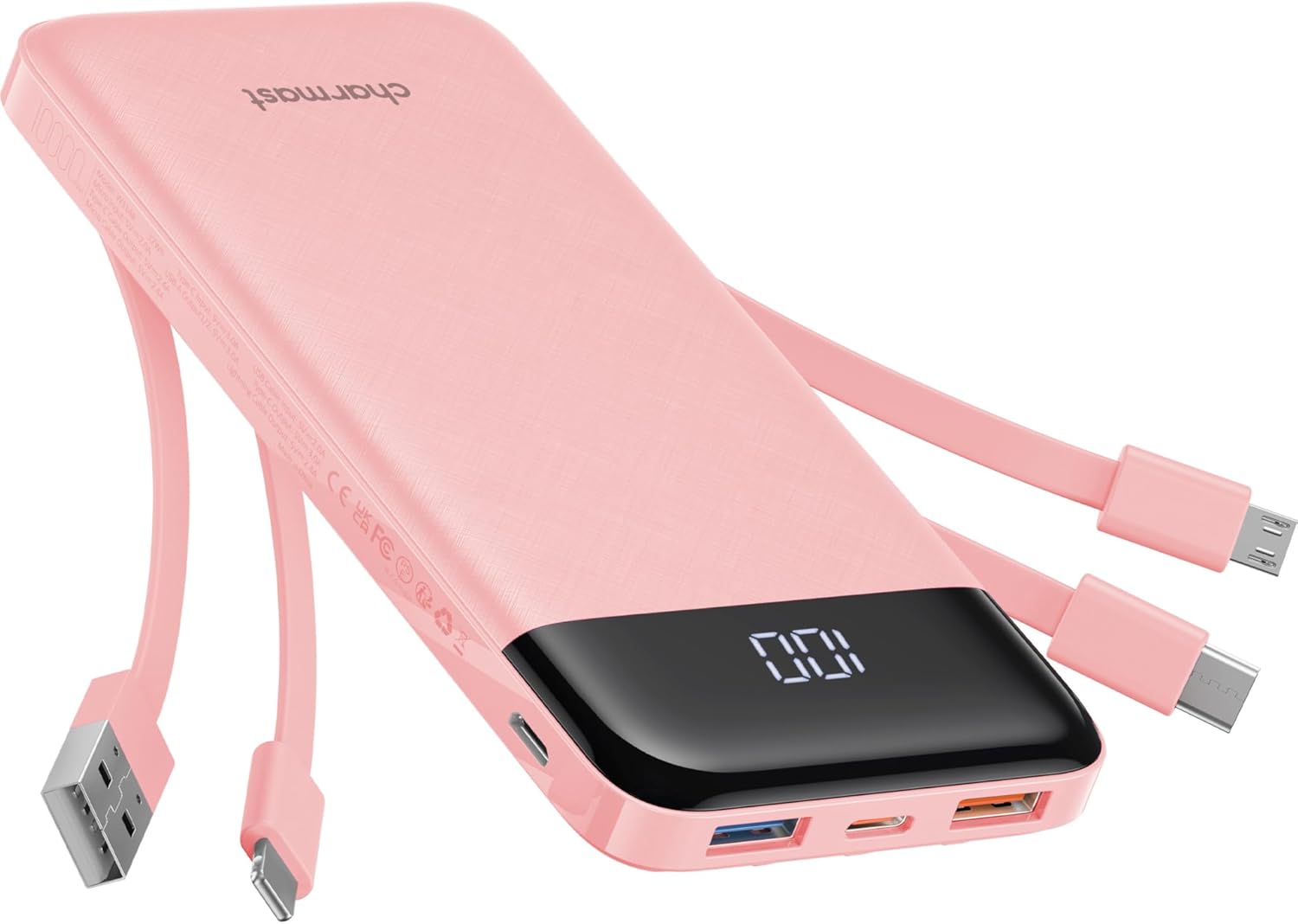 Charmast 10000mAh Slim Power Bank - 6 Outputs, 3A Fast Charging