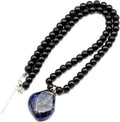Natural Raw Tourmaline Pendant Black Onyx 8mm Gemstone Necklace
