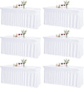JCJ Spandex Table Skirt Set of 6 for 6FT Rectangle Tables