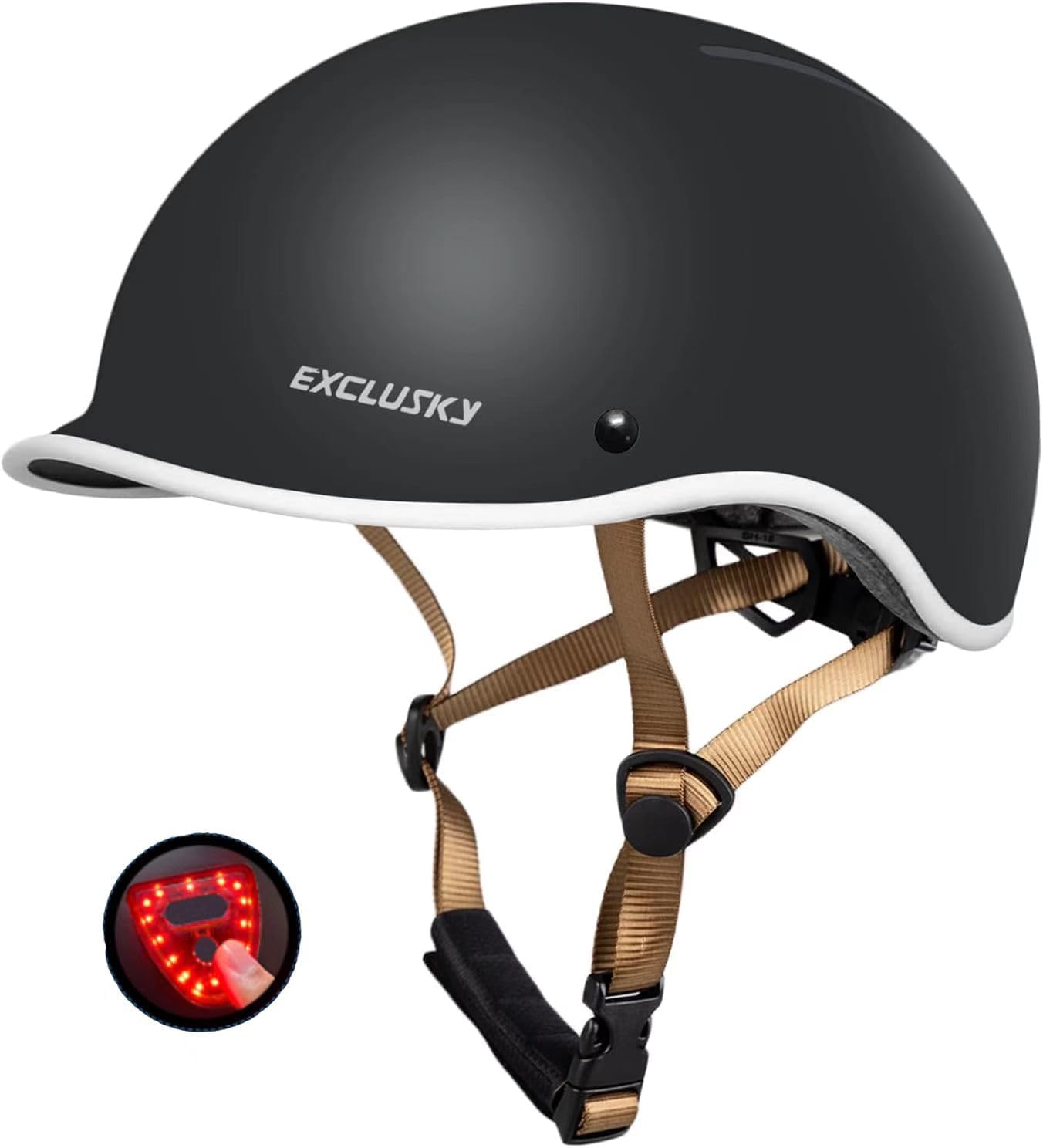 EXCLUSKY Adult Bike Helmet with USB Rear Light