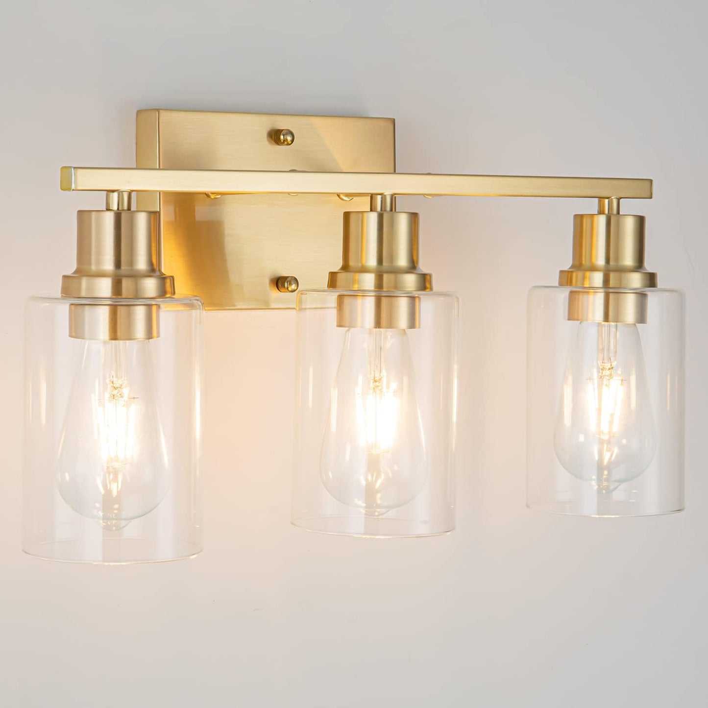 3-Lights Gold Bathroom Light Fixture for Modern Spaces