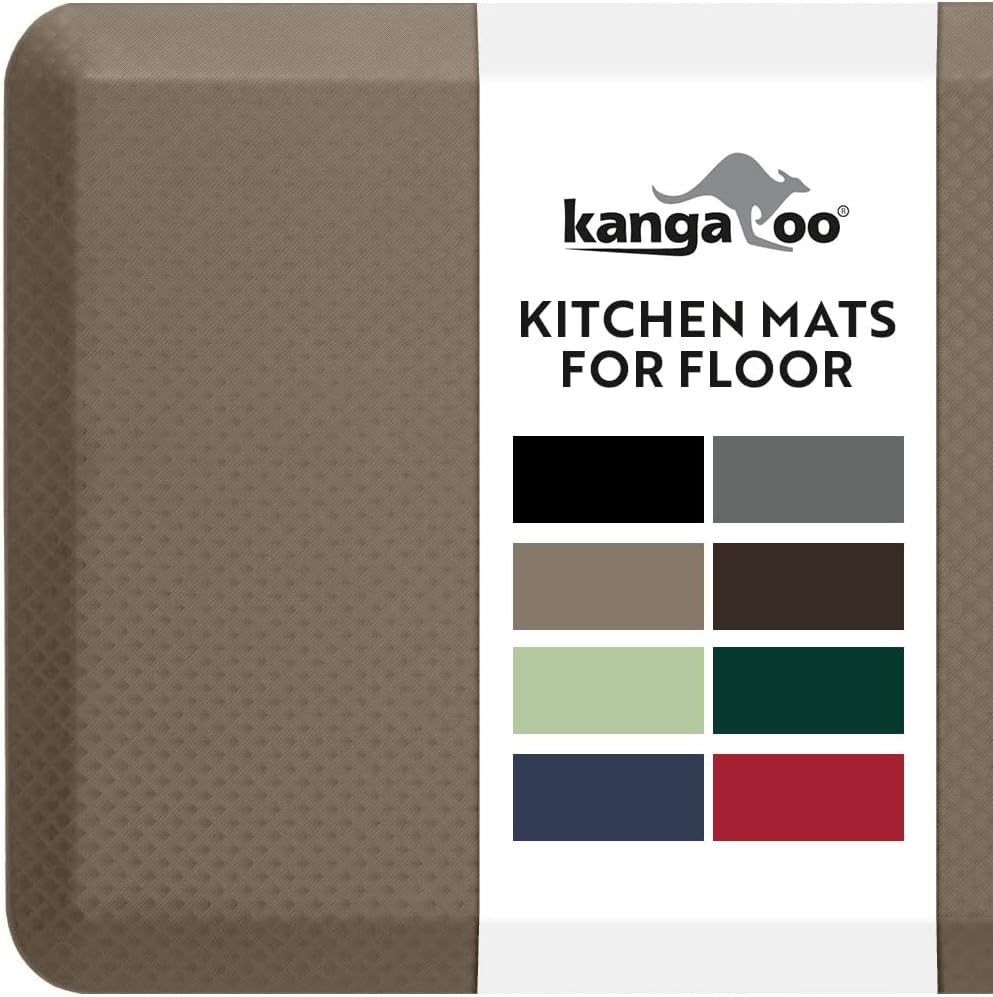 KANGAROO Thick Ergonomic Anti Fatigue Mats for Kitchen Floor