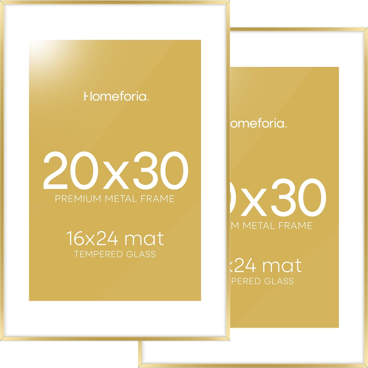20x30 Gold Picture Frame Set of 2 with Mat for Stunning Displays