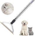 47 Adjustable Long Handle Carpet Rake Pet Hair Remover - Stand