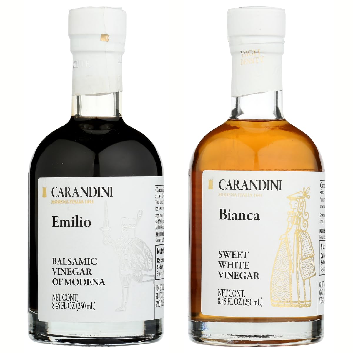 Carandini Emilio Silver Balsamic & Bianca Sweet White Vinegar Set