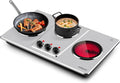 Cusimax Hot Plate Electric Triple Infrared Burner - Compact Countertop