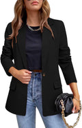 Womens Casual Open Front Blazer Jacket - Lightweight Work Layer