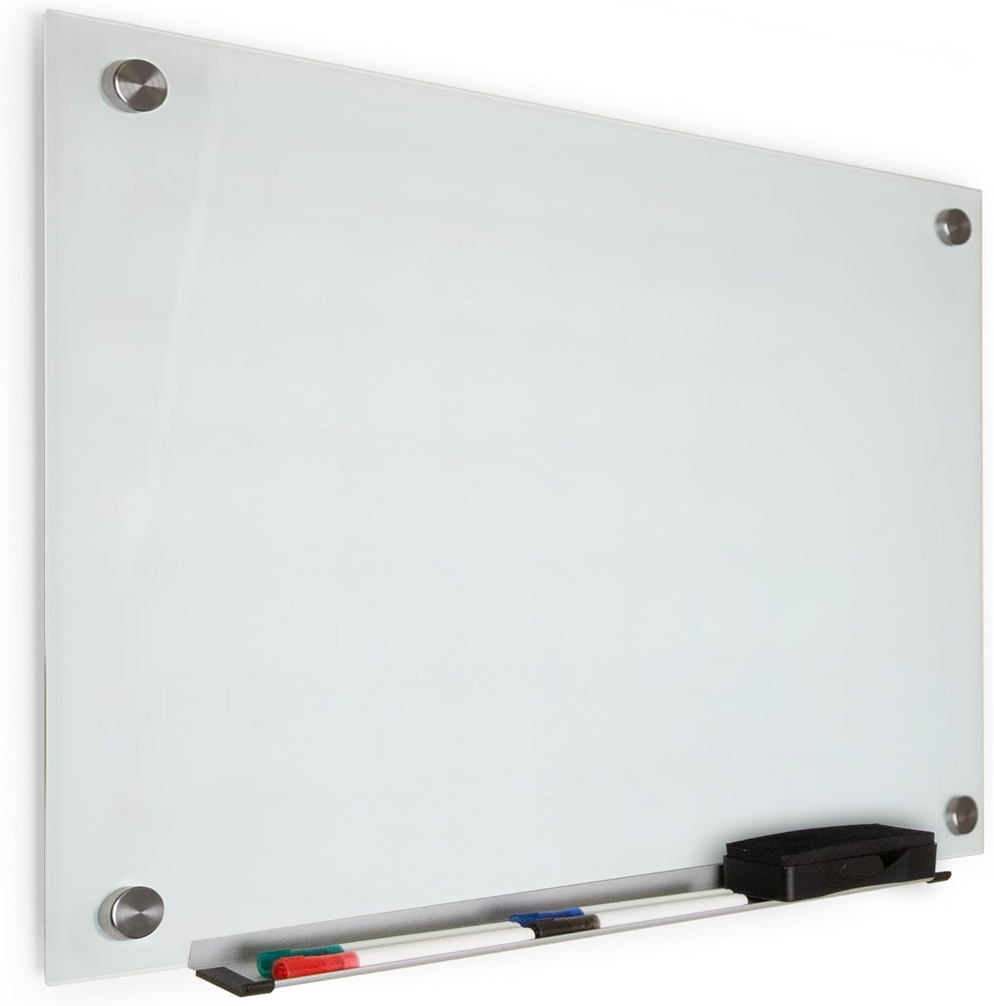 Real Glass Dry Erase Board with Frosted Surface and Markers