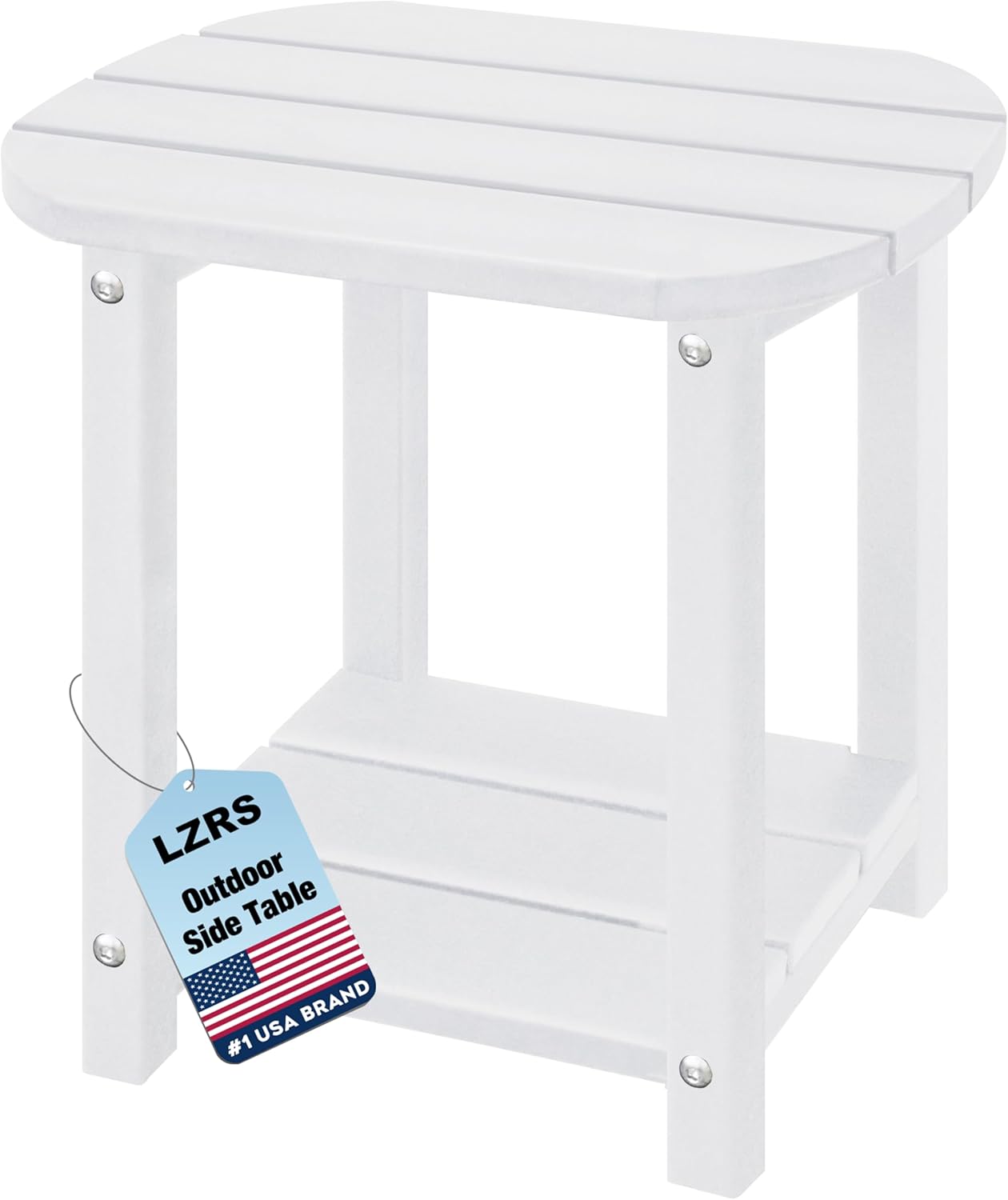 LZRS Outdoor Side Table - 2-Tier Adirondack HDPE Patio Table
