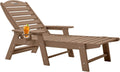 Chaise Lounge for Outdoor Patio - 6-Position Teak HDPE Chair