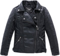 LJYH Children Collar Motorcycle Faux Leather Coats Kids Bomber PU