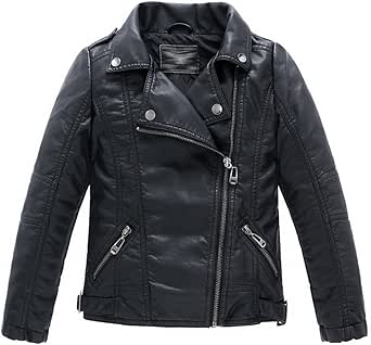 LJYH Children Collar Motorcycle Faux Leather Coats for Kids