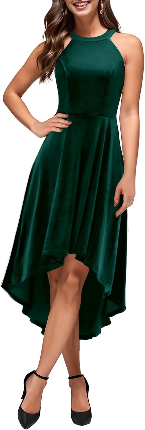 Velvet Hi-Lo Cocktail Dress for Weddings - Dressystar