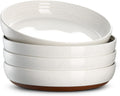 DOWAN 9.6in Ceramic Pasta Bowls Set of 4 - Wide Shallow Dinner Bowls