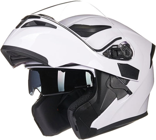 ILM Motorcycle Dual Visor Modular Full Face Helmet - 6 Colors