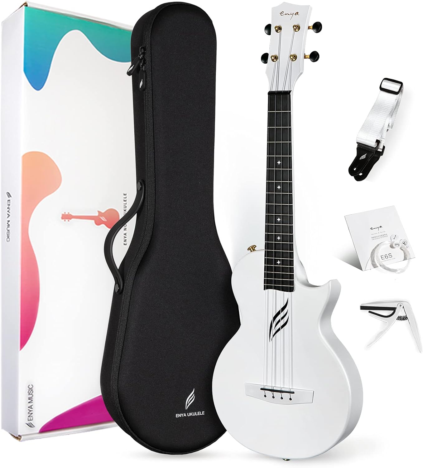 Enya Tenor Ukulele 26 Inch Carbon Fiber Acousticplus Travel Kit