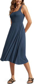 Square Neck Midi Dress with Pockets - Casual Summer Sundress