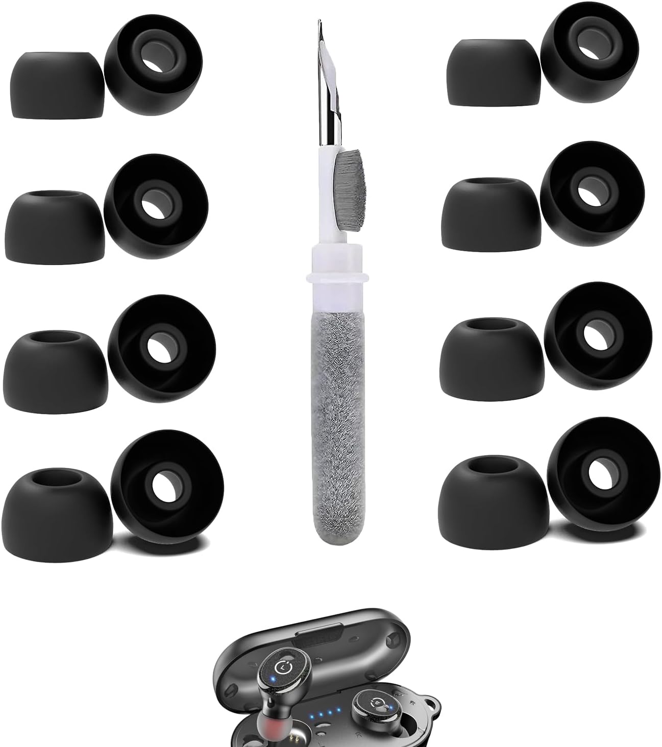 Enhanced Comfort & Hygiene: TOZO T10 Ear Tips + Cleaner Kit