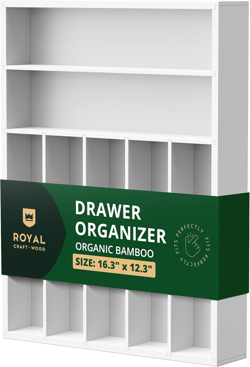Luxury Bamboo Kitchen Drawer Organizer for Utensils and Cutlery