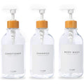 Refillable Shampoo and Conditioner Bottles Set - Clear 16.9 fl oz (3)