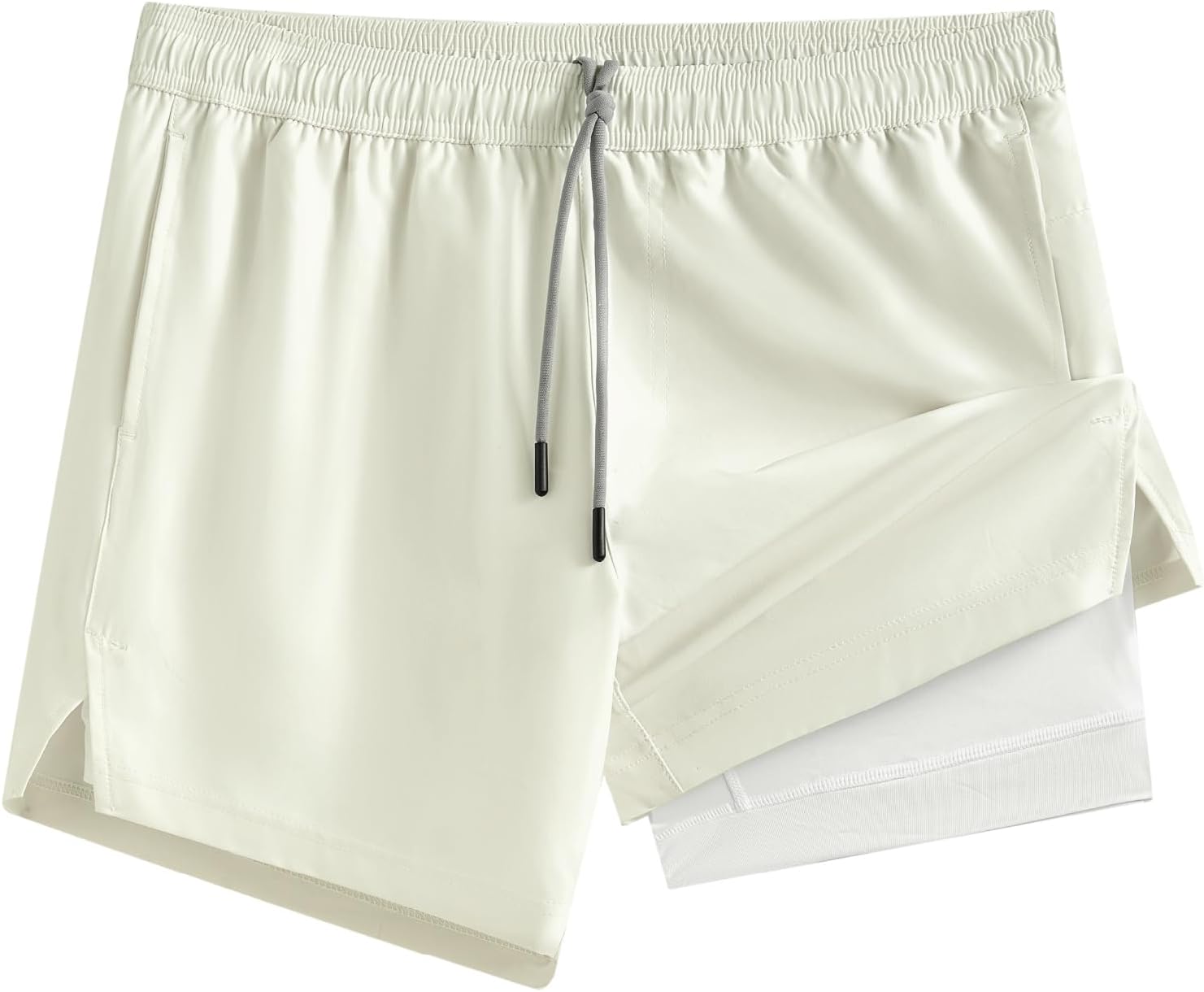 maamgic Mens 5in Gym Running Shorts - 2 in 1 Quick Dry Workout