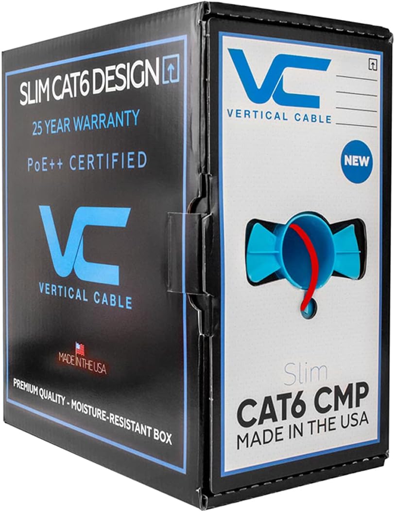 Vertical Cable CAT6 550 MHz UTP Plenum 1000ft Ethernet Cable