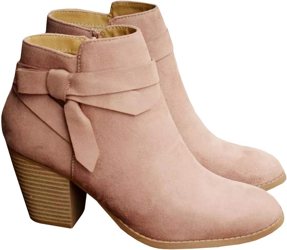 Stylish Women's Tie Knot Chelsea Pump Ankle Boots for Comfort