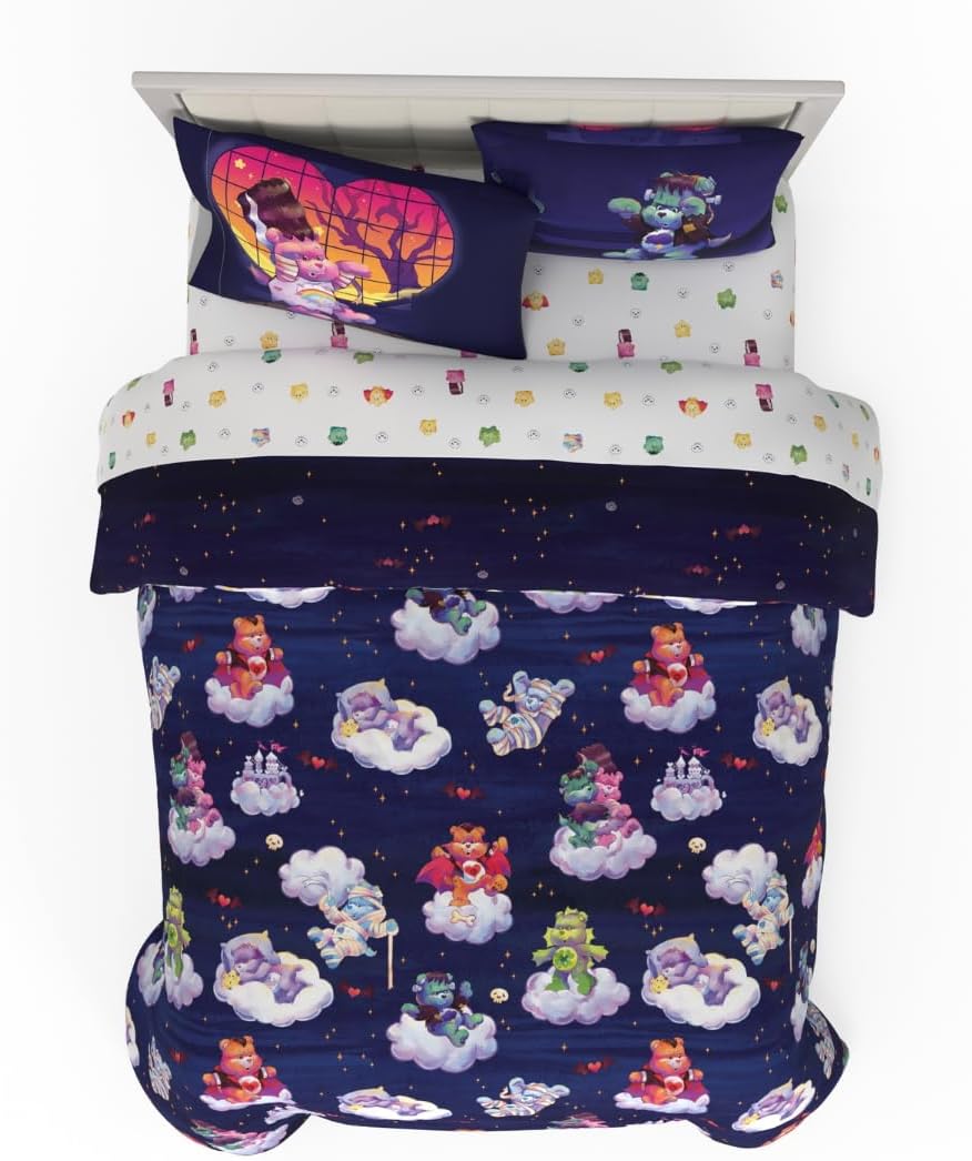 Care Bears x Universal Monsters Halloween Bedding Set for Full Bed