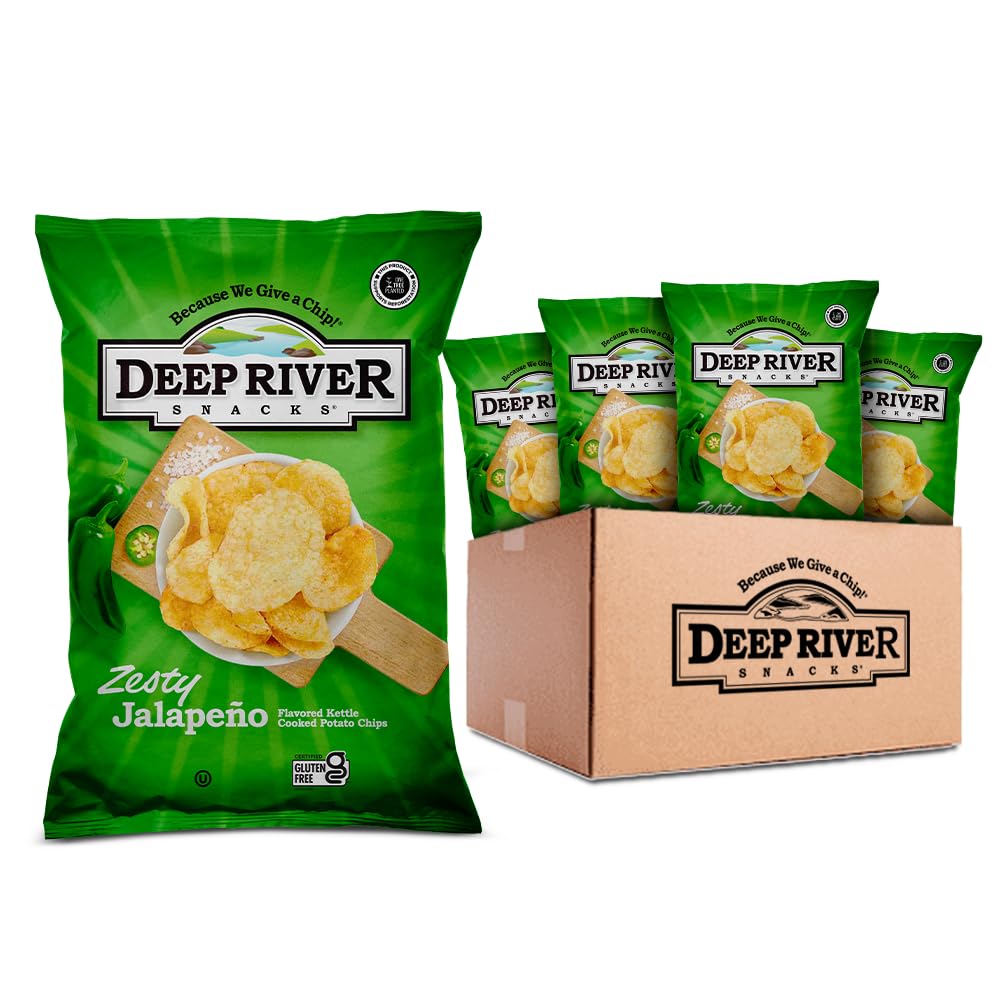 Zesty Jalapeno Kettle Cooked Potato Chips - 12 Pack of 5 Ounce Bags