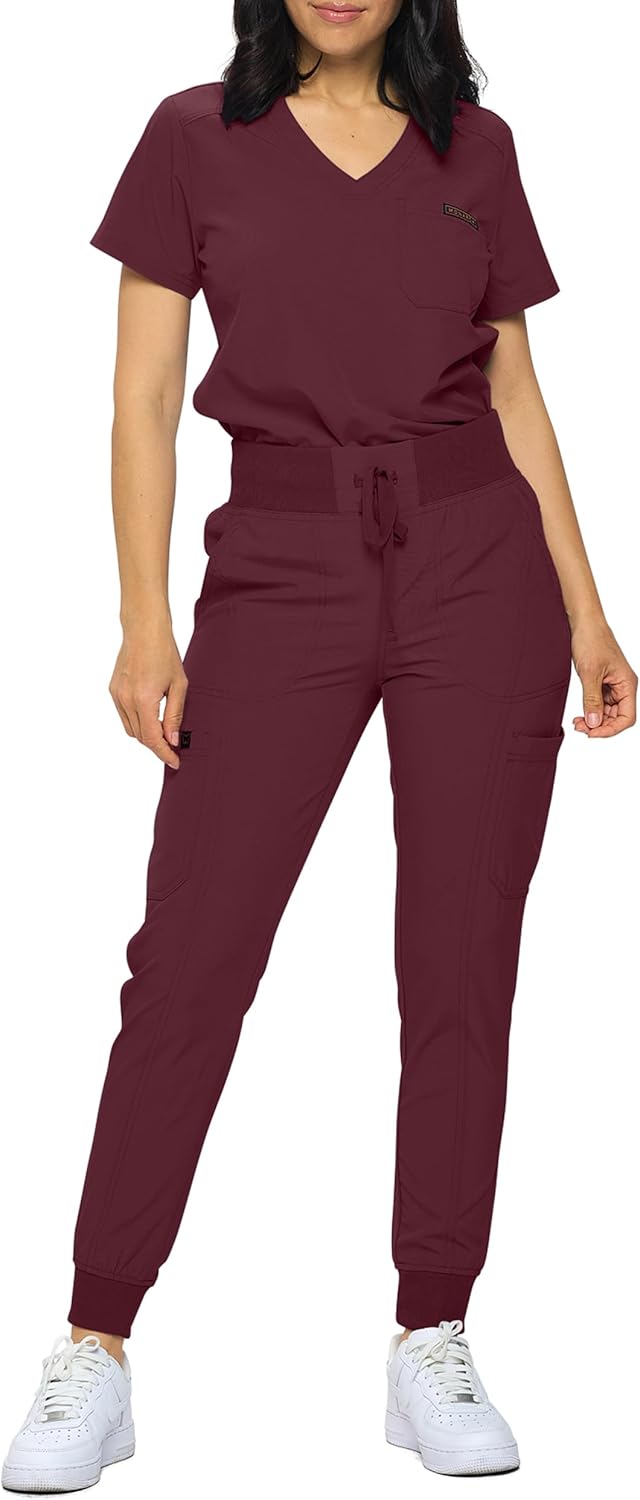 Monarch Uniforms Slim Fit Stretchy Scrubs for Women Jogger Set