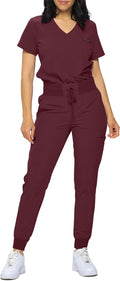 Slim Jogger Scrubs for Women - Stretchy Tuck-In Top