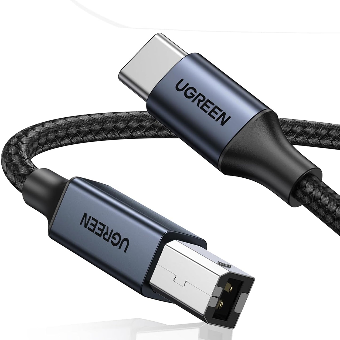 UGREEN 6.6 FT Nylon USB B to C Cable - Connects MIDI & More