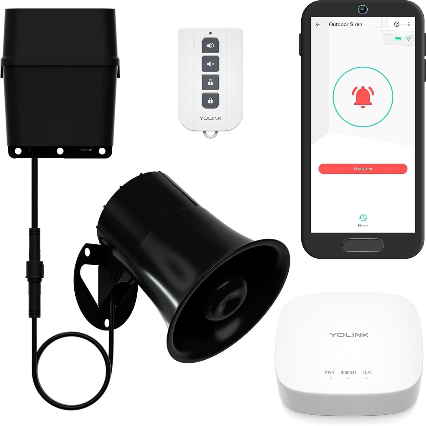 Outdoor Alarm Controller 2 with SirenFob Kit for Security