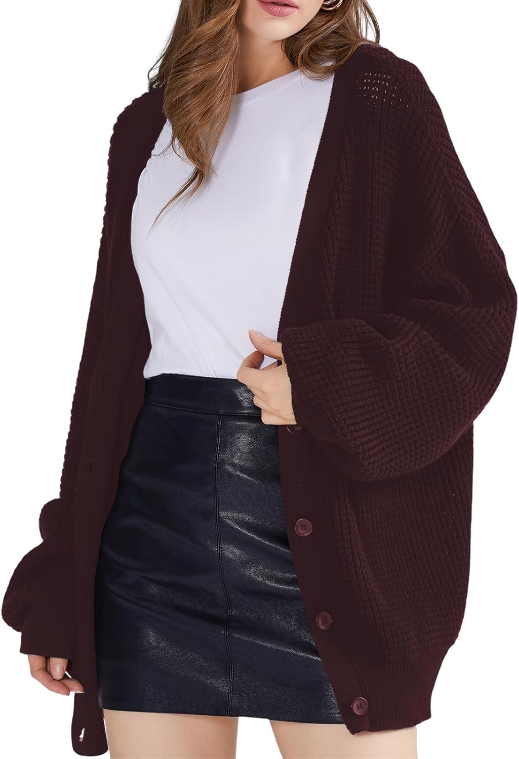 QUALFORT Cardigan Sweaters for Women - Cozy Cotton Knit Outerwear