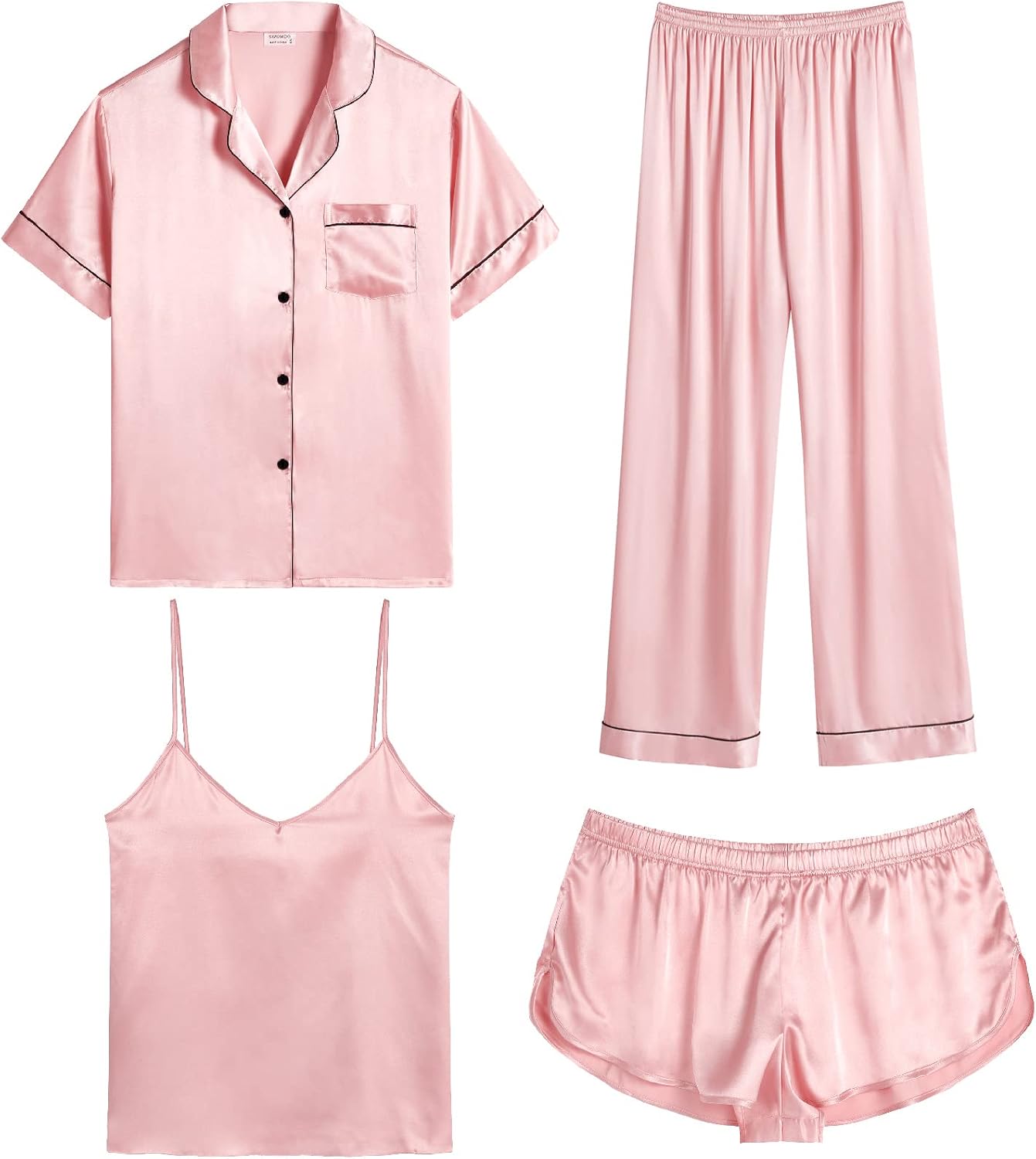 Luxurious SWOMOG Womens Silk Satin Pajamas Set for Comfort