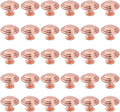 Bifold Rose Gold Cabinet Knobs 30 Pack - Modern Round Dresser Knobs
